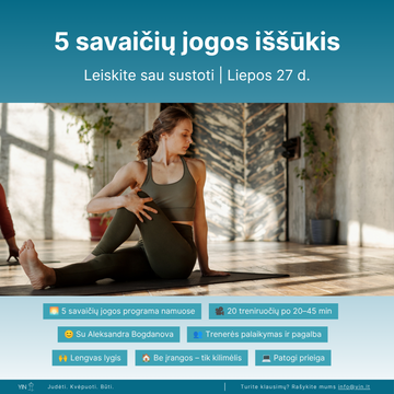 5 savaičių jogos iššūkis – Leiskite sau sustoti | Liepos 27 d.