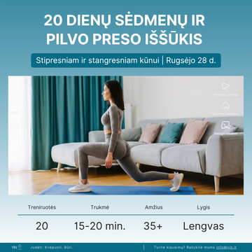 20 dienų sėdmenų ir pilvo preso iššūkis – Stipresniam ir stangresniam kūnui